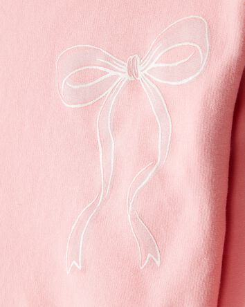 Toddler Girl Bow Long-Sleeve Top & Tulle Skort Set - Pink, 