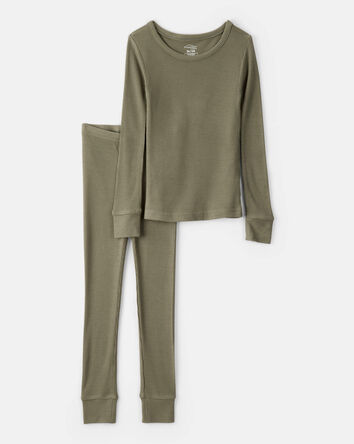 Boys PurelySoft Long-Sleeve 2-Piece Pajamas - Green, 