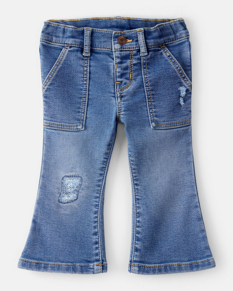 Baby Girl Denim Bootcut Jeans - Blue, image 1 of 5 slides