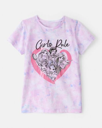 Girls Disney&copy; Princess Girls Rule Tie-Dye Short-Sleeve Graphic Tee - Purple/Pink, 
