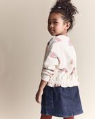 Toddler Girl Rainbow Paperbag Sweatshirt - Cream, image 4 of 7 slides