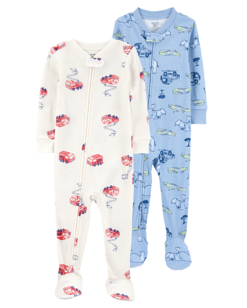 Baby 2-Pack Footie Pajamas, image 1 of 5 slides