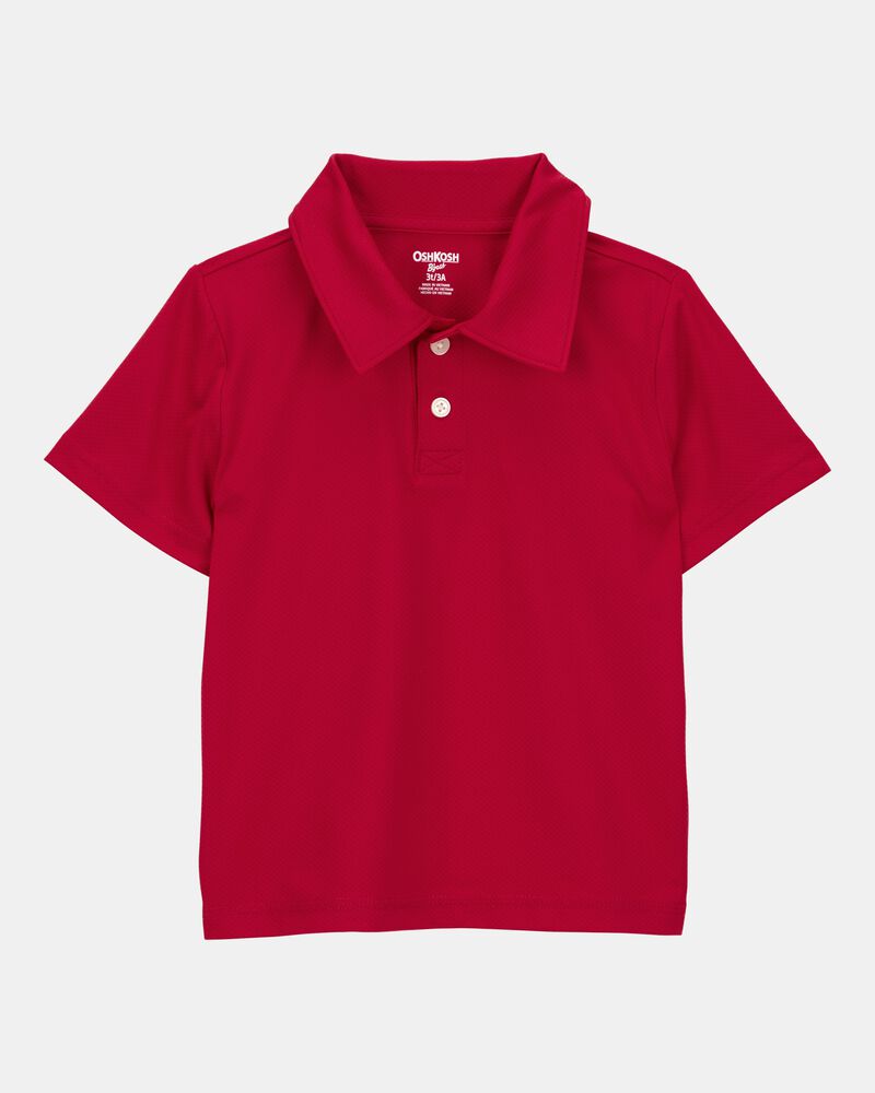 Toddler Active Uniform Polo Shirt in Moisture Wicking BeCool&trade; Fabric - Red, image 1 of 3 slides