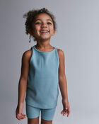 Toddler Girl Ribbed Playtime Tank Top - Pale Blue, image 1 of 5 slides
