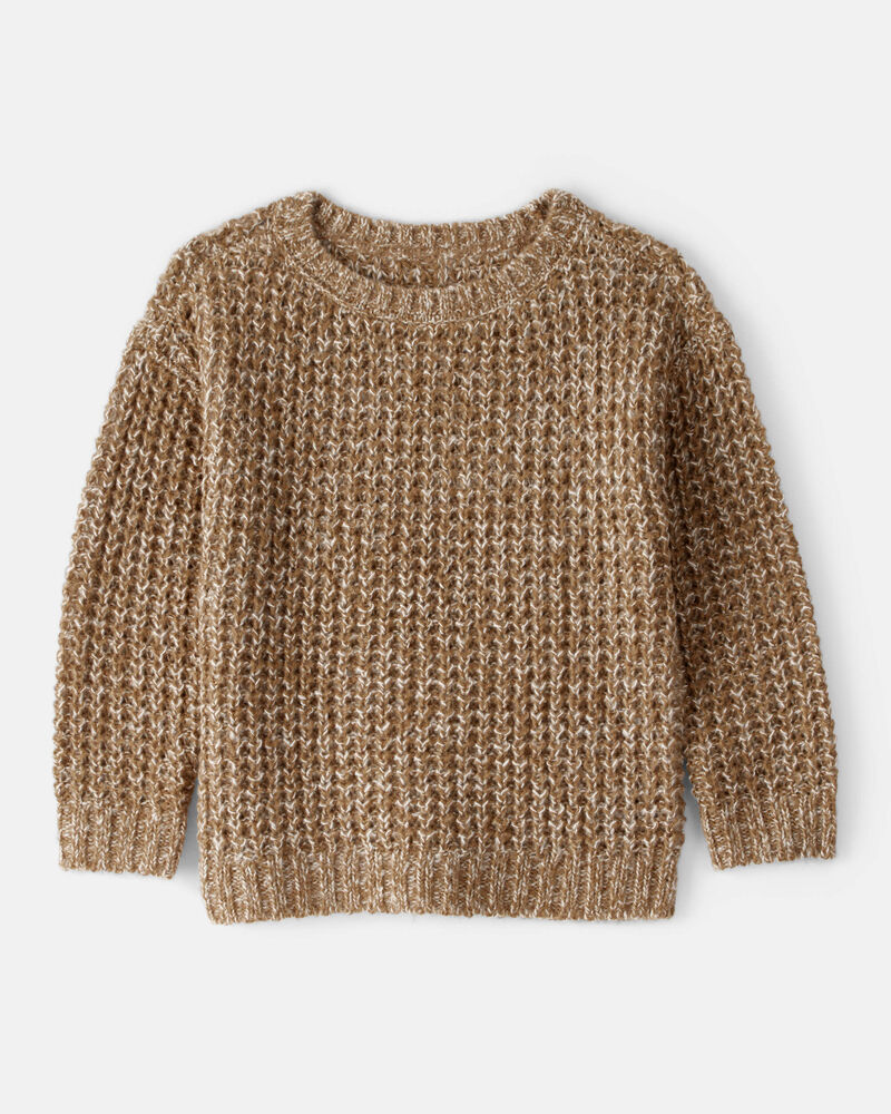 Toddler Boy Textured Sweater - Khaki, image 1 of 3 slides