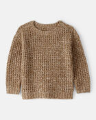 Toddler Boy Textured Sweater - Khaki, image 1 of 3 slides