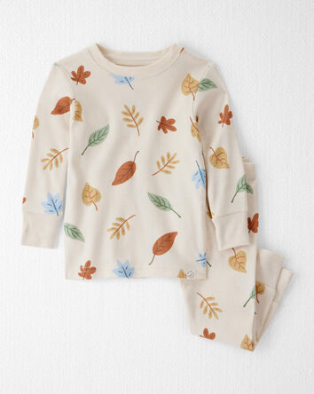 Baby Organic Cotton Pajamas in Autumn Leaves Print, 