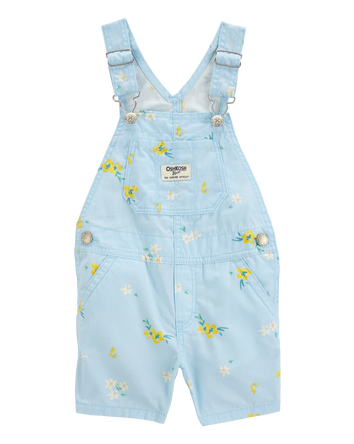 Baby Girl Floral Shortall - Blue, 
