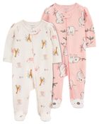 Baby 2-Pack Animal Print 2-Way Zip Cotton Sleep & Plays
, image 1 of 6 slides