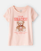 Toddler Girl Team Snacks Bear Short-Sleeve Graphic Tee - Pink, image 1 of 3 slides