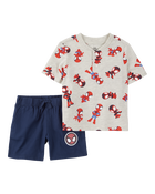 Baby 2-Piece Spider-Man Outfit Set - Heather/Navy, image 1 of 3 slides