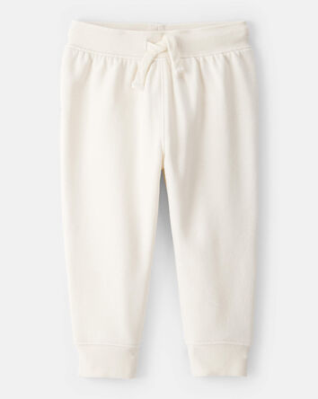 Baby Girl Drawstring Joggers - Cream, 