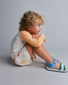 Toddler Boy Swim Trunks in Sandcastle Print - Cream, image 3 of 6 slides