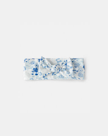 Baby Girl Floral Headwrap - Blue/White, 