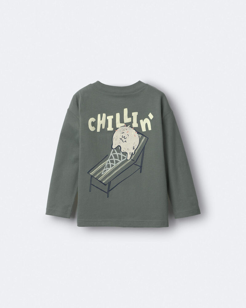 Toddler Boy Chillin' Long-Sleeve Relaxed Graphic Tee - Olive, image 6 of 7 slides
