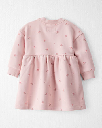 Baby Girl French Terry Dress Made with Organic Cotton in Blush Petals Print, 