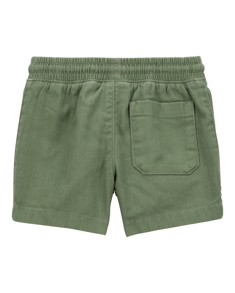 Toddler Pull-On Cotton Shorts - Olive, image 4 of 6 slides