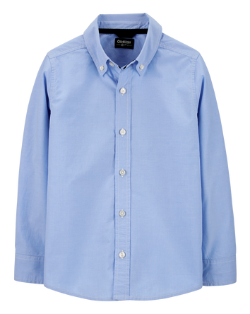 Boys Uniform Button-Front Shirt - Blue, 