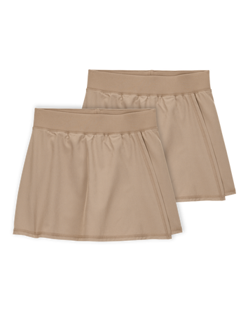 Kid 2-Pack Active Stretch Uniform Skorts - Khaki, 