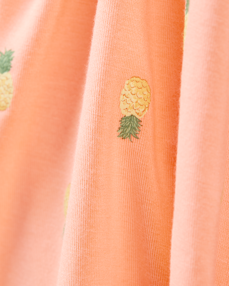 Baby Pineapple Print PurelySoft Footless 1-Piece Pajamas - Coral, image 2 of 5 slides