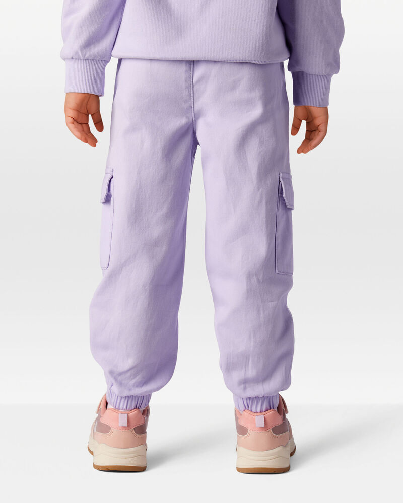 Toddler Girl 2-Piece Happy Pullover Sweatshirt & Cargo Joggers Set - Purple, image 10 of 10 slides