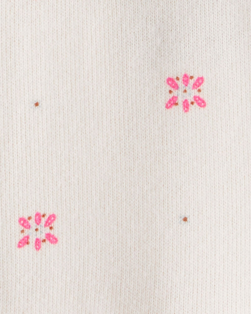 Baby Girl 2-Piece Floral Motif Sherpa Long-Sleeve Dress Set - White/Pink, image 5 of 7 slides