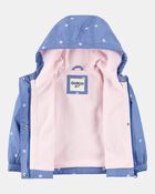 Toddler Girl Daisy-Print Chambray Jacket - Blue, image 2 of 3 slides