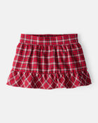 Baby Girl Plaid Cotton Skort - Red, image 1 of 5 slides