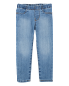 Baby Medium Wash Elastic-Waist Jeggings, image 1 of 4 slides