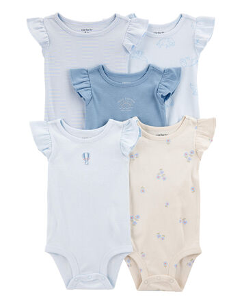 Baby Girl 5-Pack Short-Sleeve Bodysuits, 