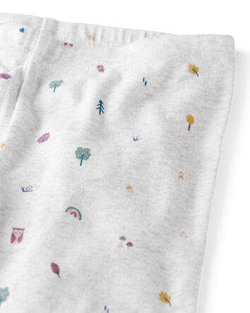 Toddler Girl Organic Cotton Pajamas in Nature Icon Print, 