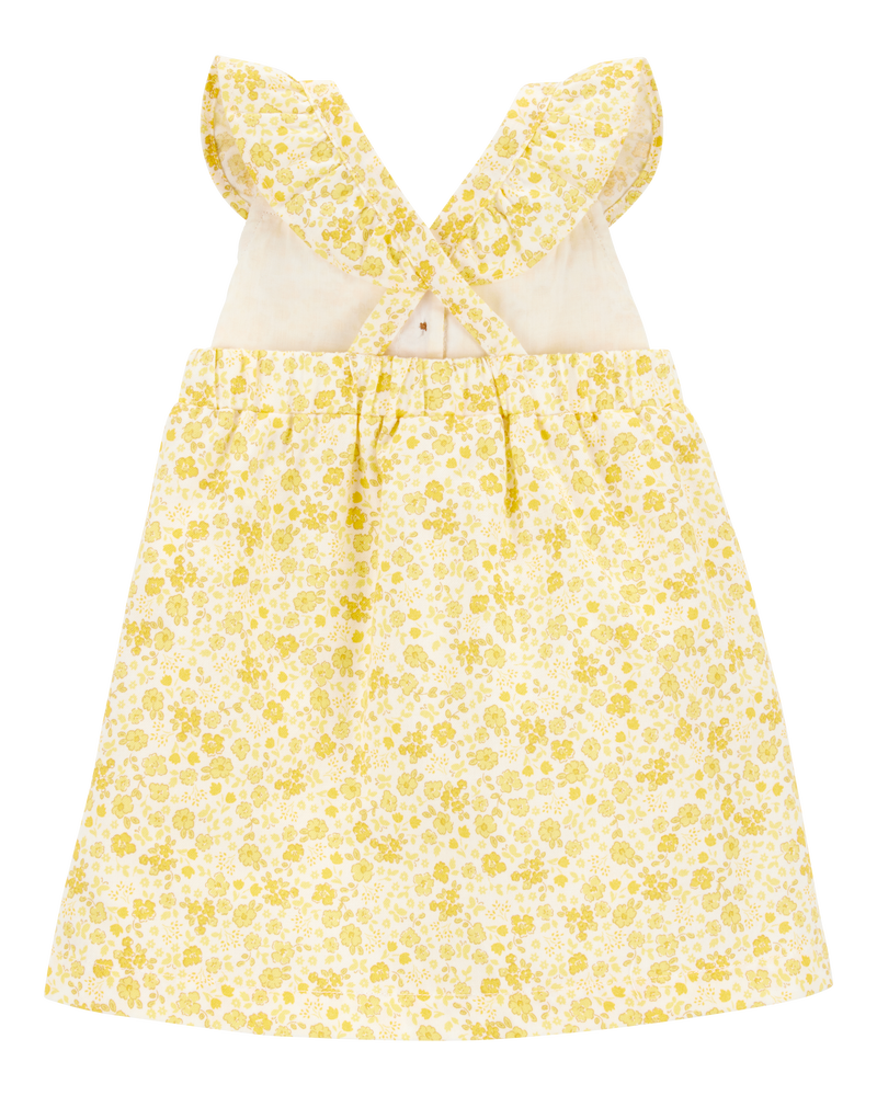 Baby Girl Floral Flutter Dress -  Yellow, image 2 of 4 slides