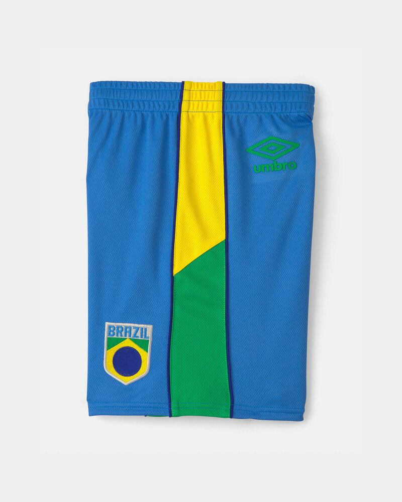 Kids 2-Piece Umbro Brazil Soccer Jersey & Short Set - Blue/Yellow/Green, image 7 of 12 slides