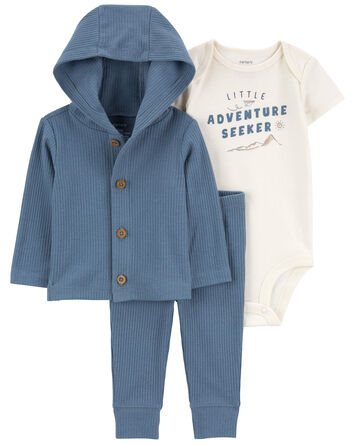 Baby 3-Piece "Little Adventure Seeker" Cardigan Set , 