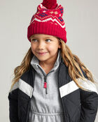 Toddler Girl Color Block Puffer Jacket - Black, image 2 of 5 slides