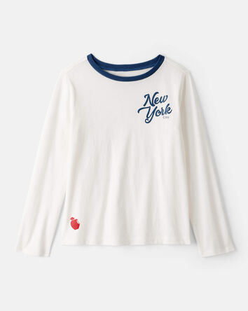 Girls New York Long-Sleeve Graphic Tee - White, 