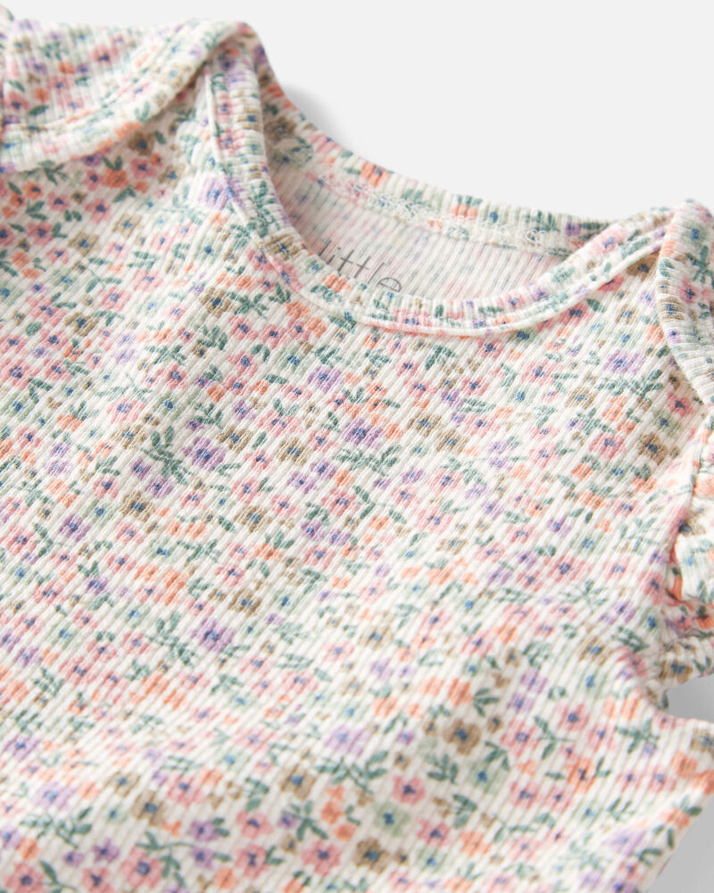 Baby 2-Piece Organic Cotton Rib Floral-Print Set, image 3 of 5 slides