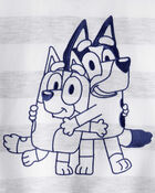 Toddler Bluey Striped French Terry Pullover - Grey, image 2 of 2 slides