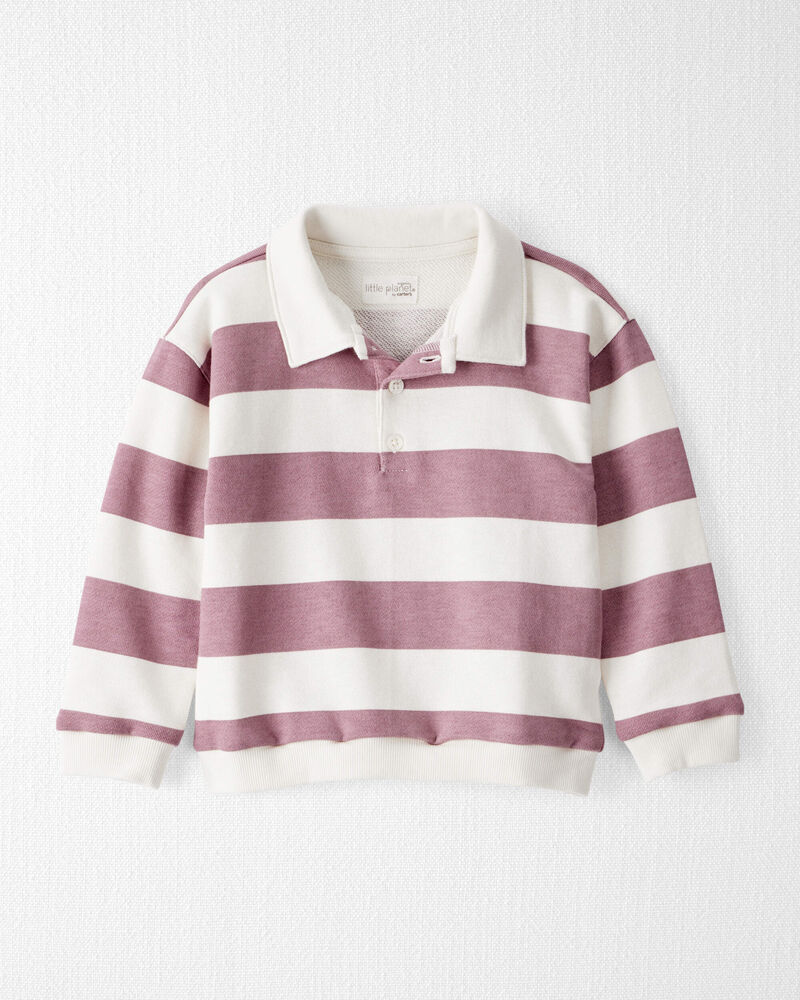 Toddler Organic Cotton Henley Top in Stripes, image 1 of 4 slides