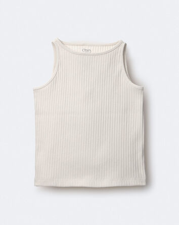 Toddler Girl Ribbed Playtime Tank Top - Cream, 
