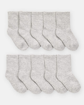 Toddler 10-Pack Crew Socks - Grey, 