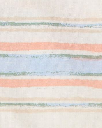 Boys Short-Sleeve Stripe Button-Down Shirt - Cream, 