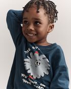 Toddler Boy Squish Character Long-Sleeve Relaxed Graphic Tee - Deep Teal, image 3 of 7 slides