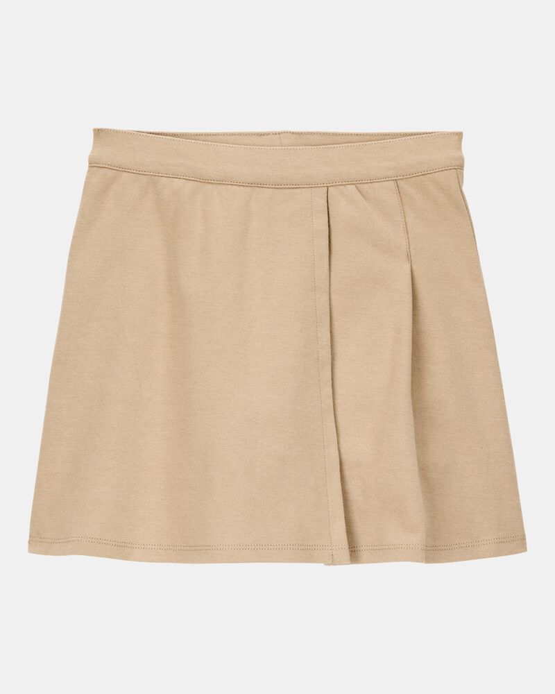 Kid 2-Pack Ponte Knit Uniform Skirts - Khaki, image 2 of 4 slides