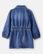 Toddler Girl Cotton Long-Sleeve Denim Dress - Blue, image 2 of 5 slides