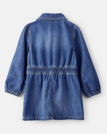 Toddler Girl Cotton Long-Sleeve Denim Dress - Blue, 