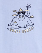 Baby "Uncle Rocks" Short-Sleeve Bodysuit - Blue, image 2 of 3 slides