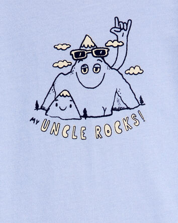 Baby "Uncle Rocks" Short-Sleeve Bodysuit - Blue, 