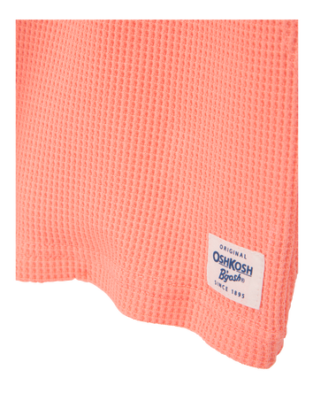 Baby Waffle Knit Drawstring Shorts - Orange, 