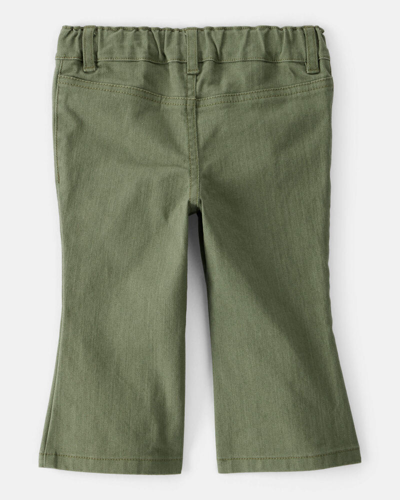 Baby Girl Cotton Flare Pants - Green, image 2 of 5 slides